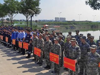 霸州市組織民兵開展消防和水上救援綜合應急演練