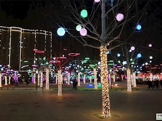 霸州市迎賓大廈廣場夜景